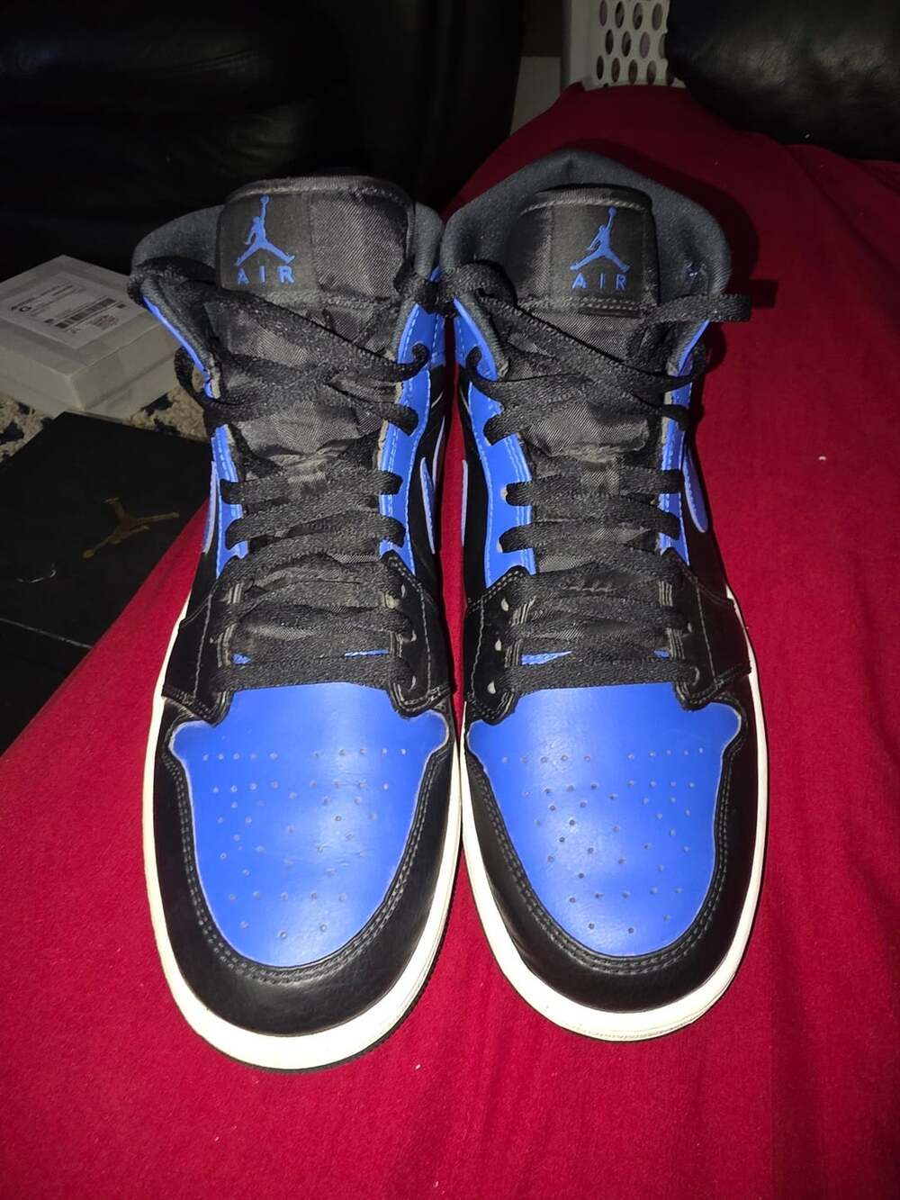Nike Air Jordan 1 Mid Size 12 Black Hyper Royal Blue